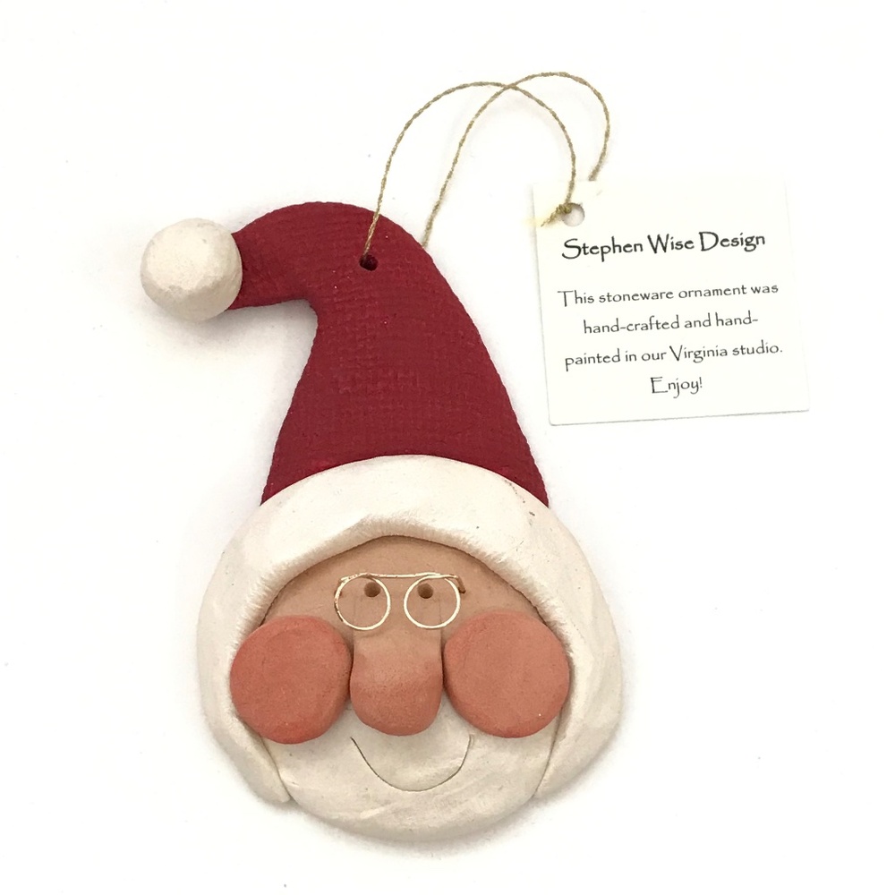 Santa Christmas Ornament Hand-Crafted NWT